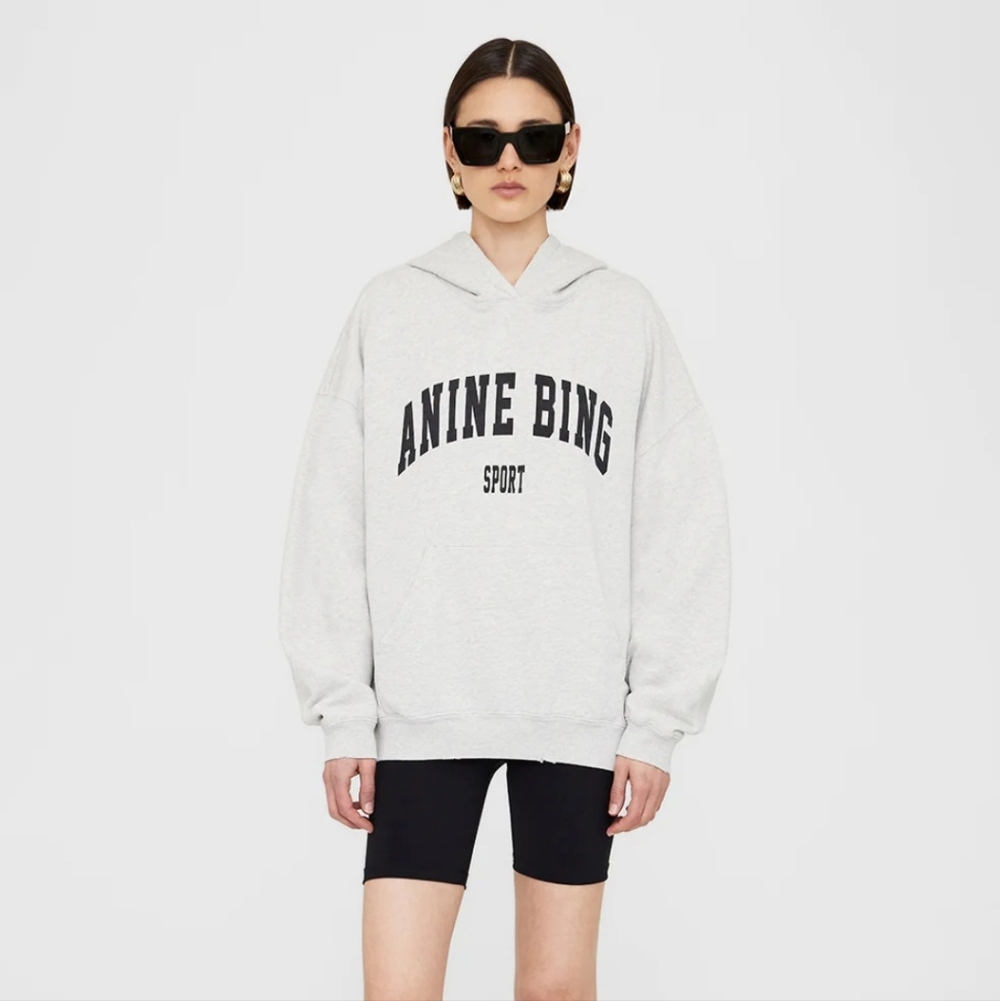 Anine Bing Harvey Light Gray Sweatshirt NWT